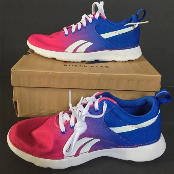 Women's Reebok Pink Blue Fade Out Sneakers Sz 8 - Picture 2 of 7